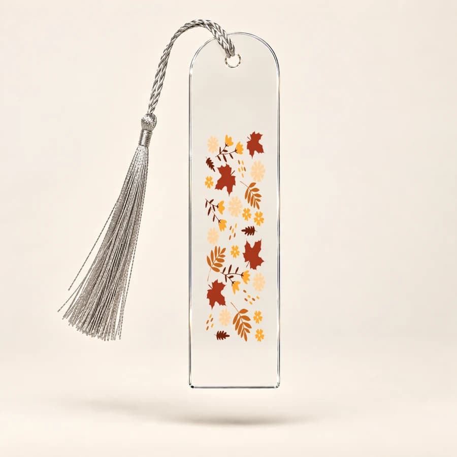 Marque-page Automne — modèle Feuillage orange