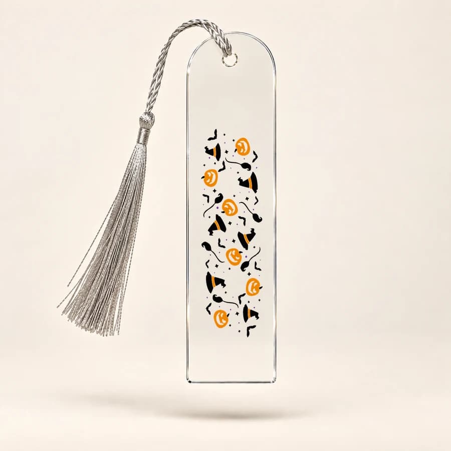 Marque-page Halloween — modèle Chapeaux & citrouilles