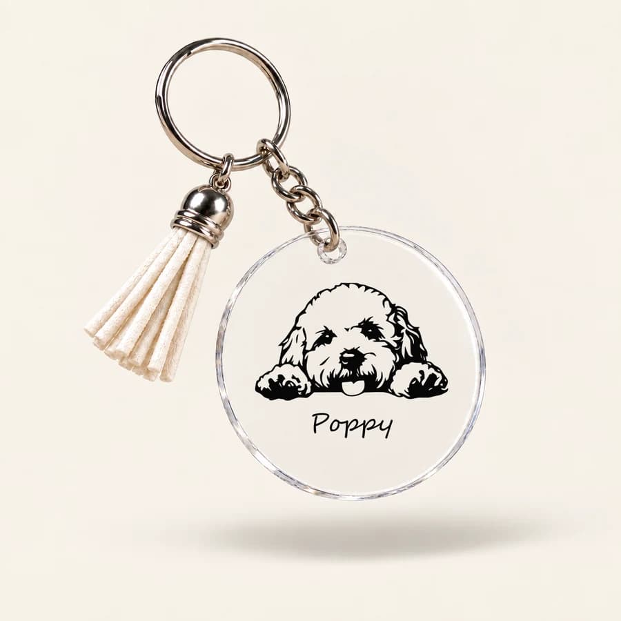 Porte-clés Animal — modèle Bichon maltais