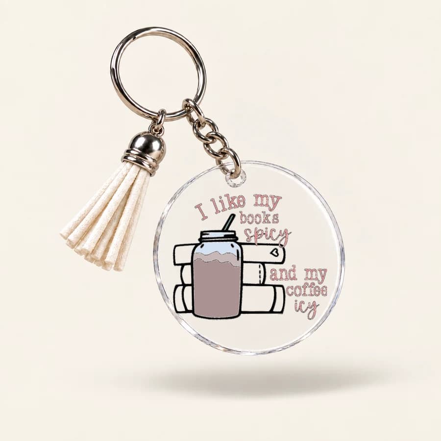 Porte-clés Book Lover — modèle Livres & café