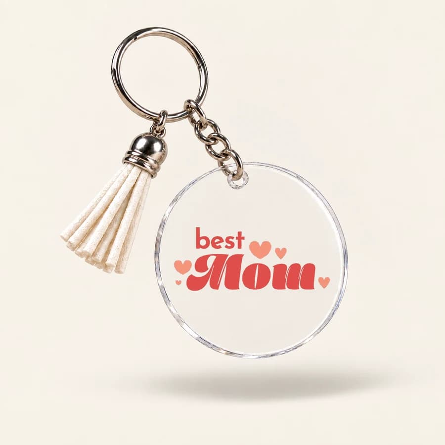 Porte-clés « Maman » — modèle Cœurs
