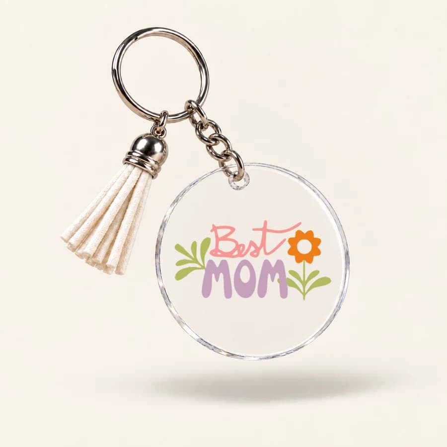 Porte-clés « Maman » — photographie réaliste du produit personnalisé