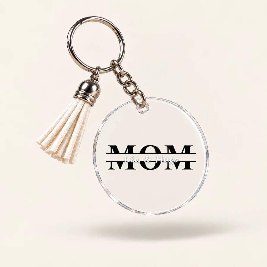 Porte-clés « Maman » — modèle MOM + prénoms