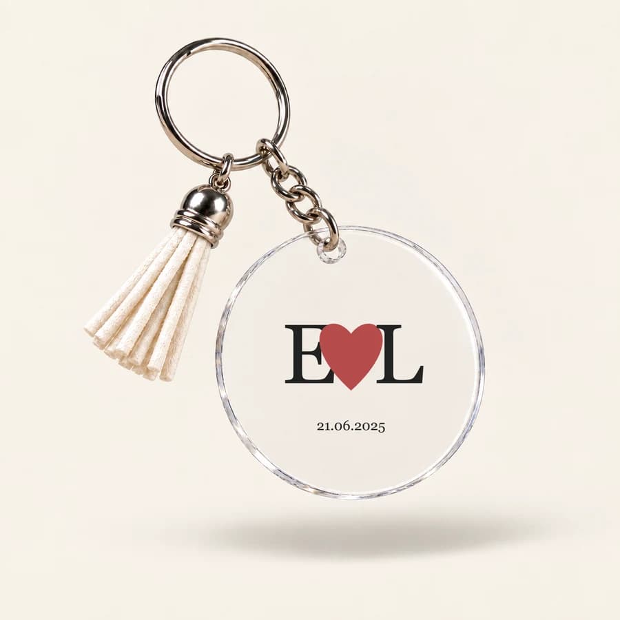 Porte-clés Mariage — modèle Initiales