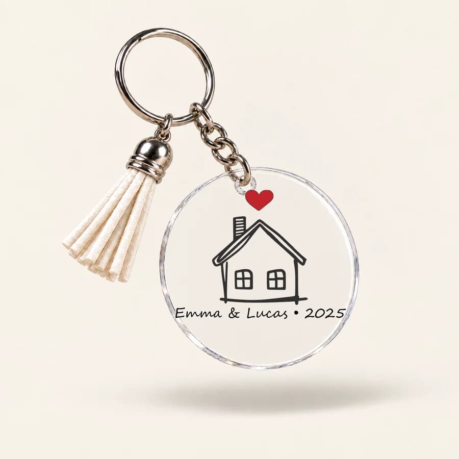 Porte-clés « Notre chez-nous » — modèle Home + prénoms