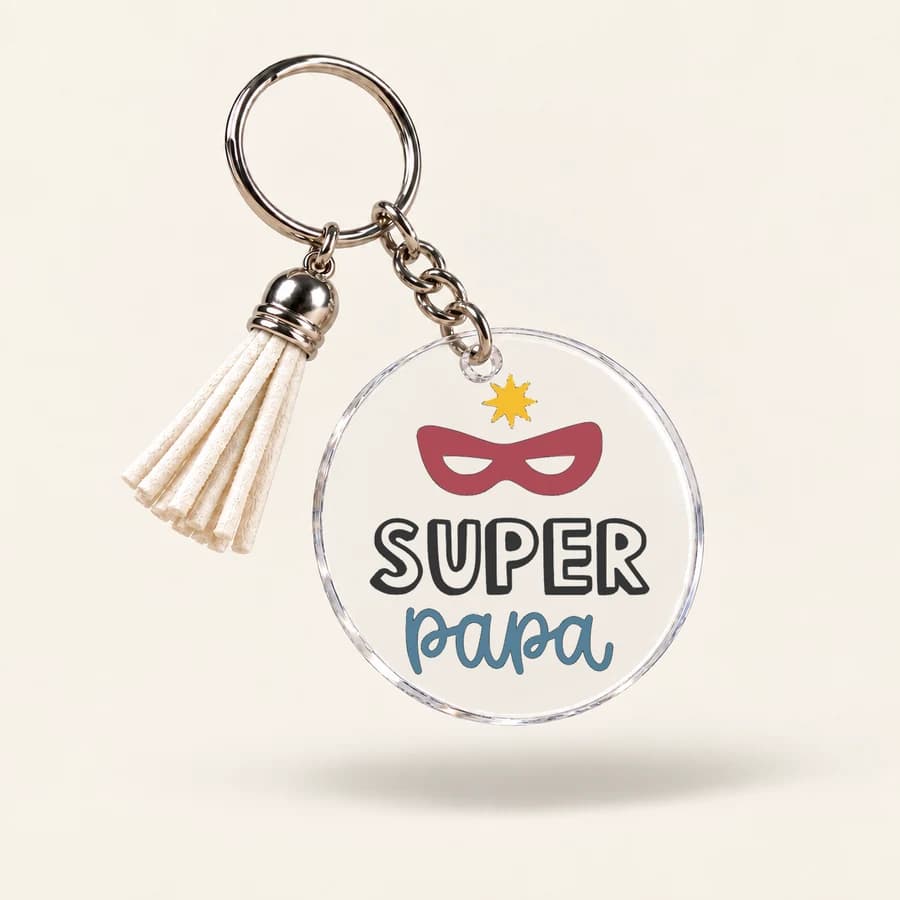 Porte-clés « Papa » — photographie réaliste du produit personnalisé