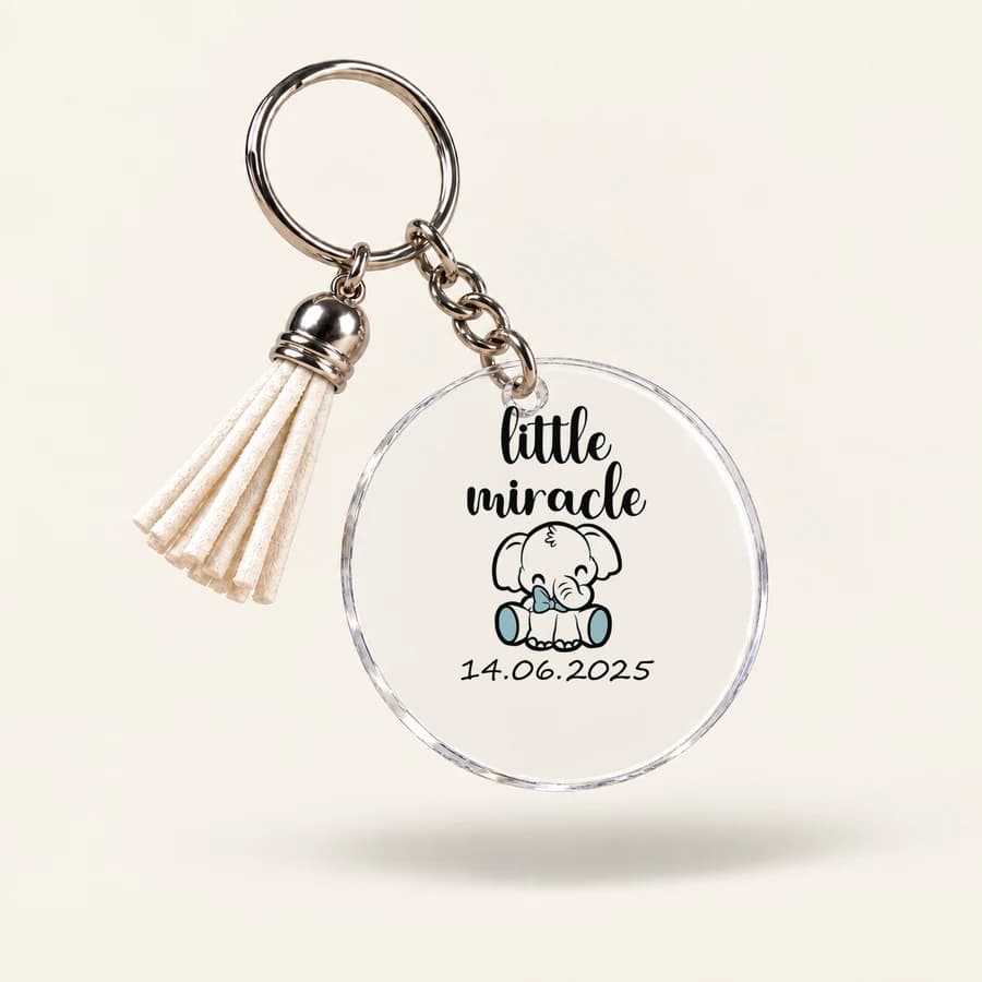 Porte-clé prénom bébé — modèle Petit ourson