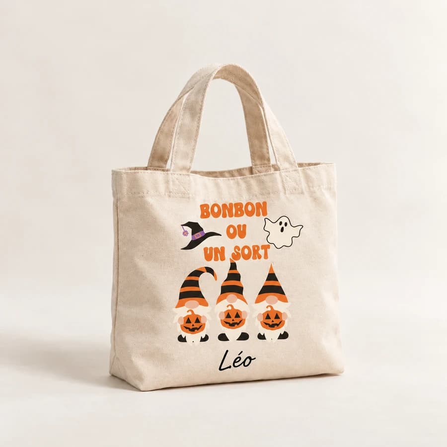 Mini tote bag Halloween — modèle Les lutins d'Halloween
