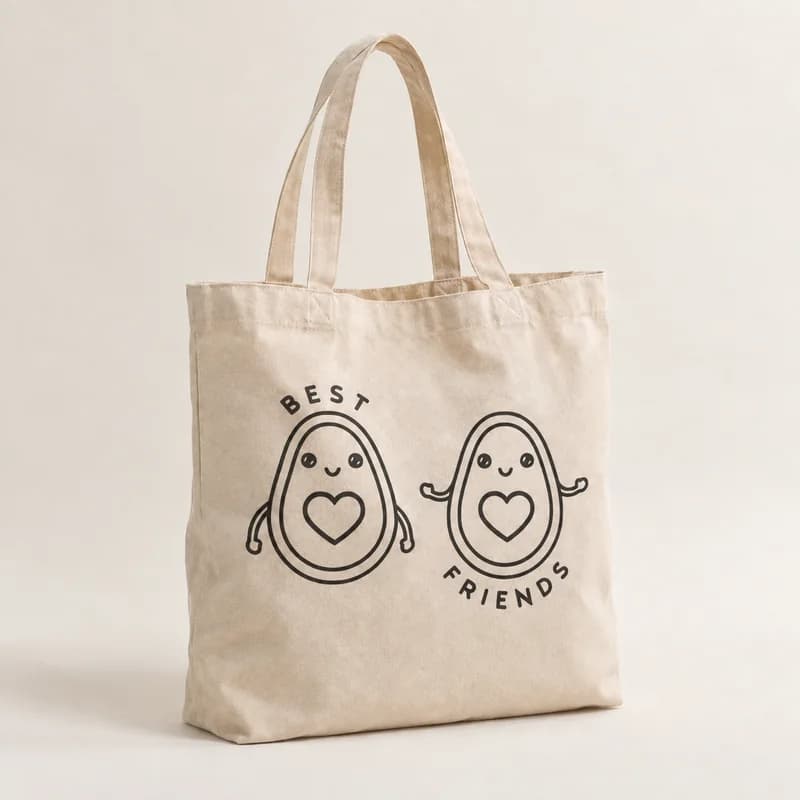 Tote bag « Avocats inséparables » — photographie réaliste du produit personnalisé