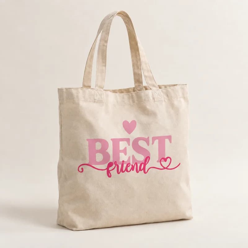 Tote bag « Best Friends » — photographie réaliste du produit personnalisé