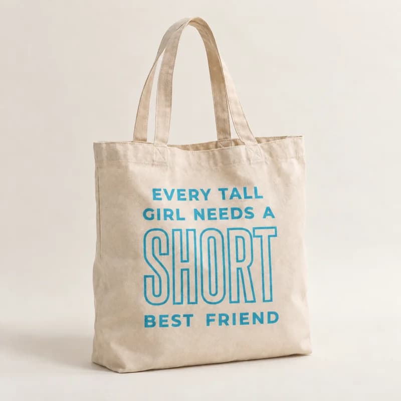 Tote bag « Pour la petite du duo » — photographie réaliste du produit personnalisé