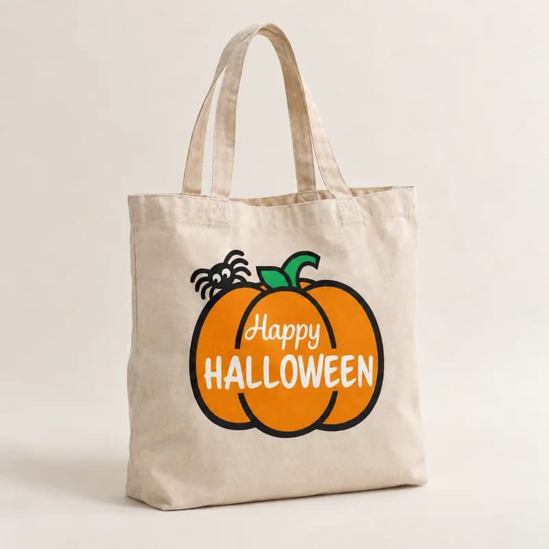 Tote bag « La grande citrouille » — photographie réaliste du produit personnalisé