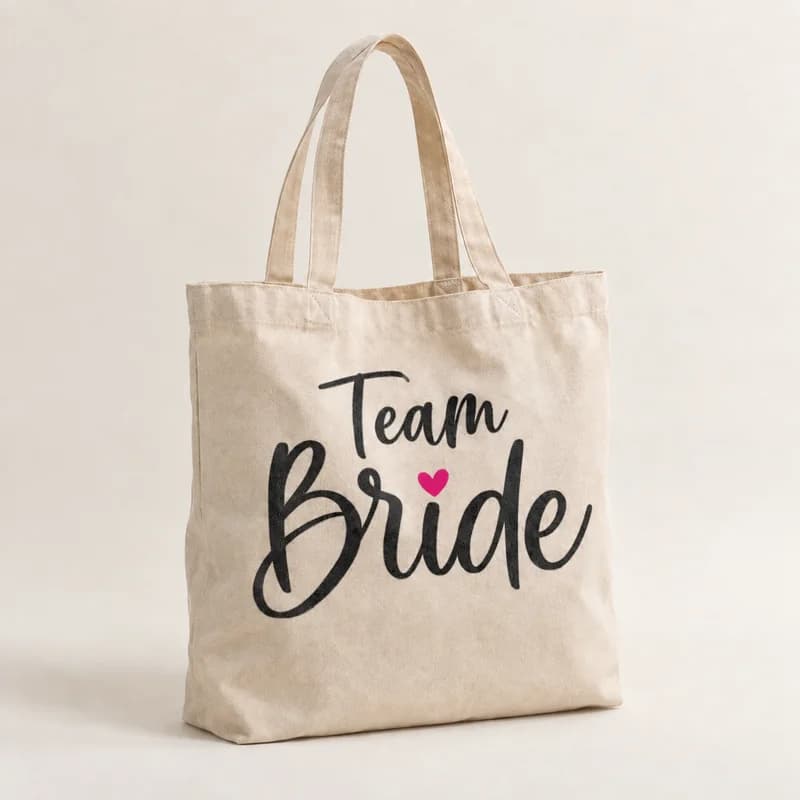 Tote bag « Team Bride » — modèle Cœur