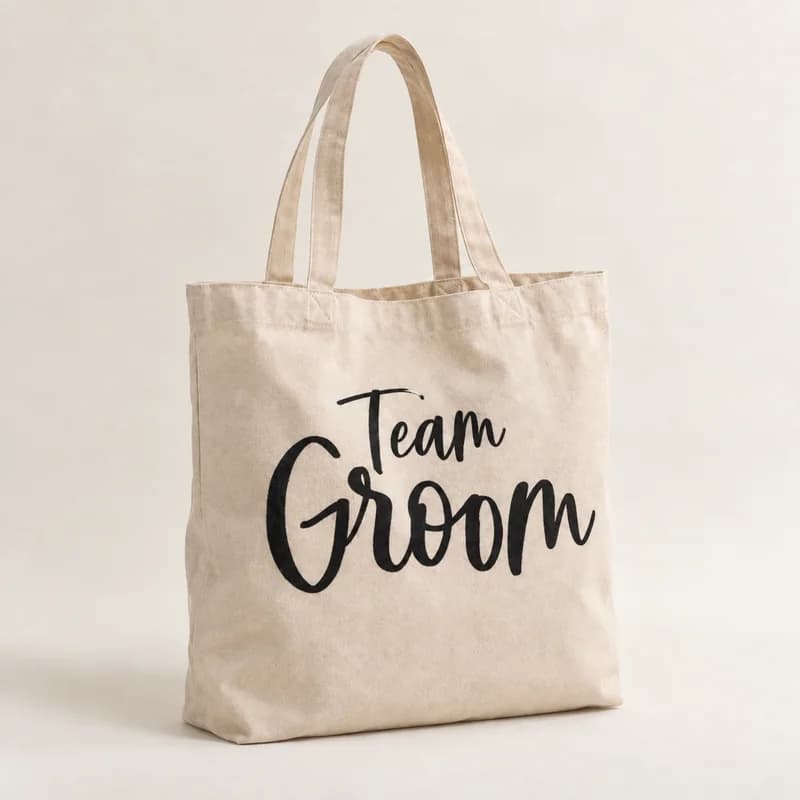 Tote bag « Team Groom » — modèle Écriture fine