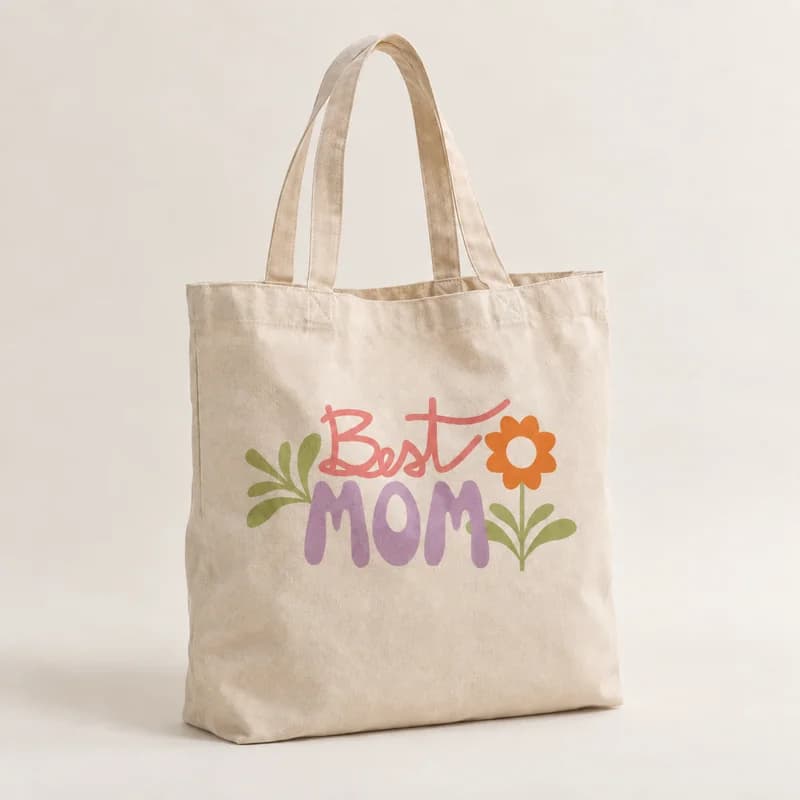 Tote bag « Best Mom » — modèle Fleuri