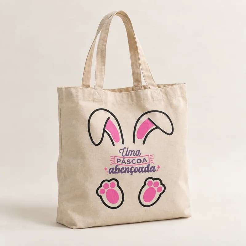 Tote bag « Pâques » — photographie réaliste du produit personnalisé