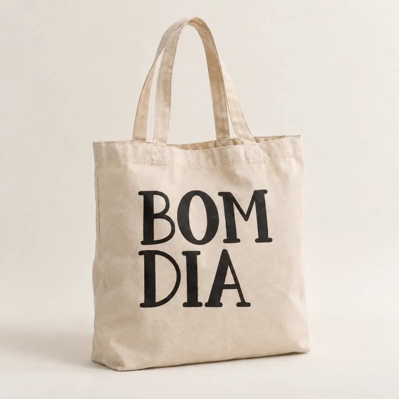 Tote bag « Bonjour » — photographie réaliste du produit personnalisé