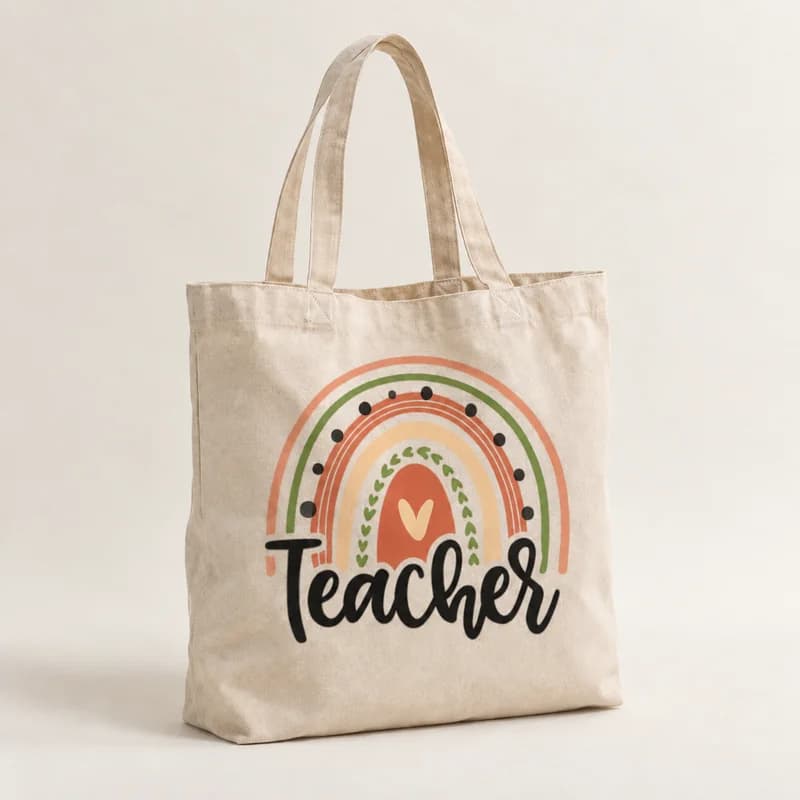 Tote bag « Teacher » — photographie réaliste du produit personnalisé