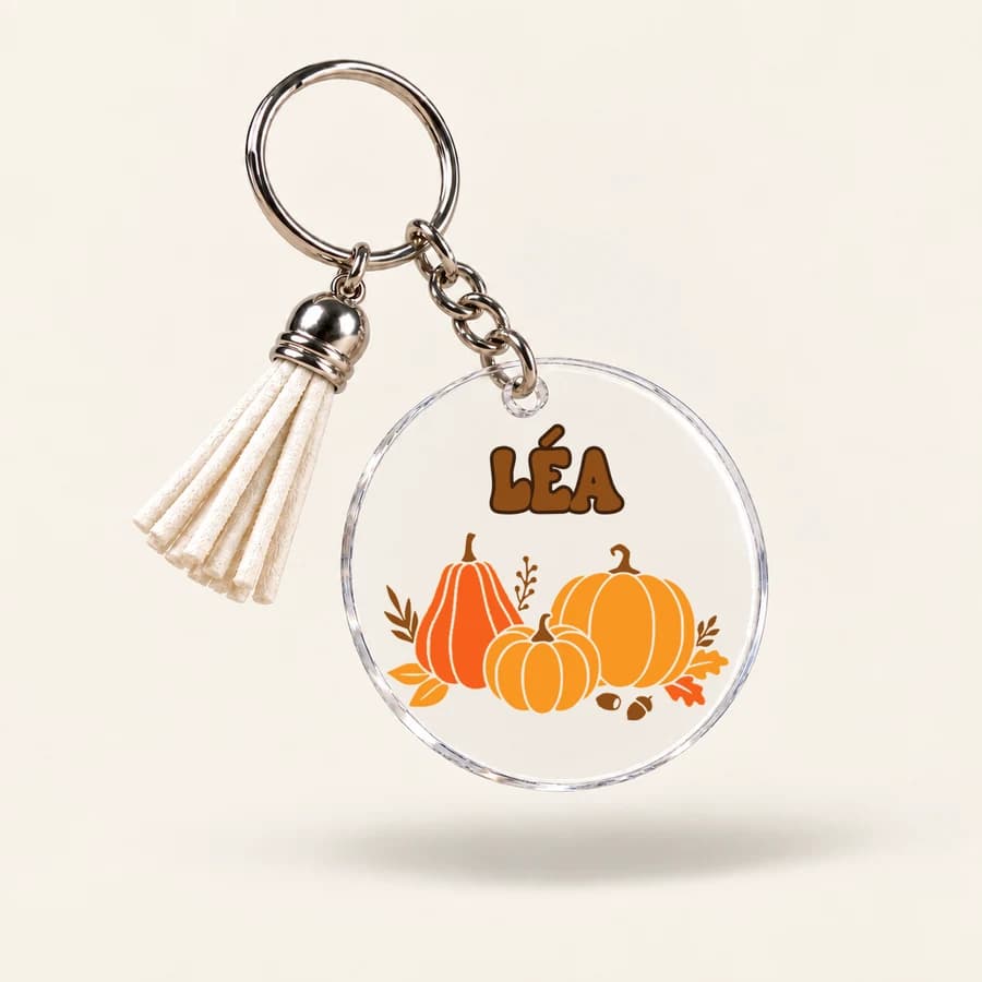 Autumn keyring — Pumpkins + name style