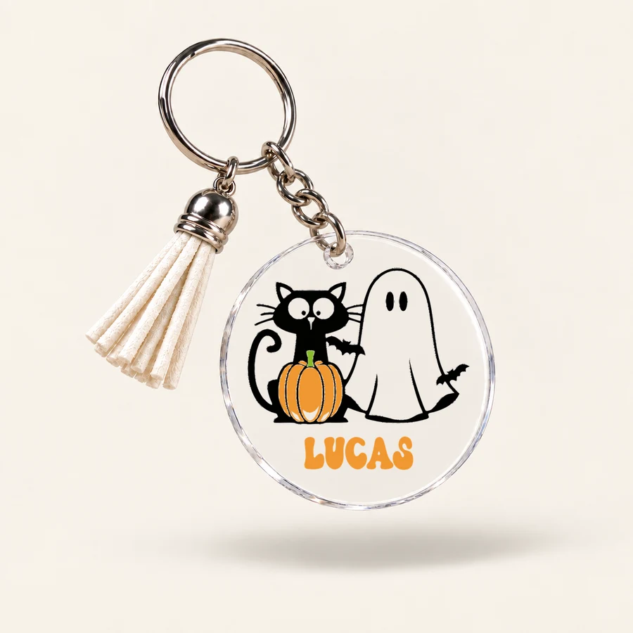 Chat & fantôme + prénom