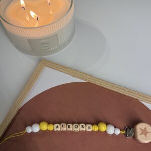 Porte tétine | Jaune pastel