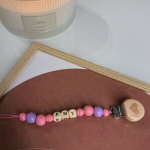 Porte tétine | Rose pastel