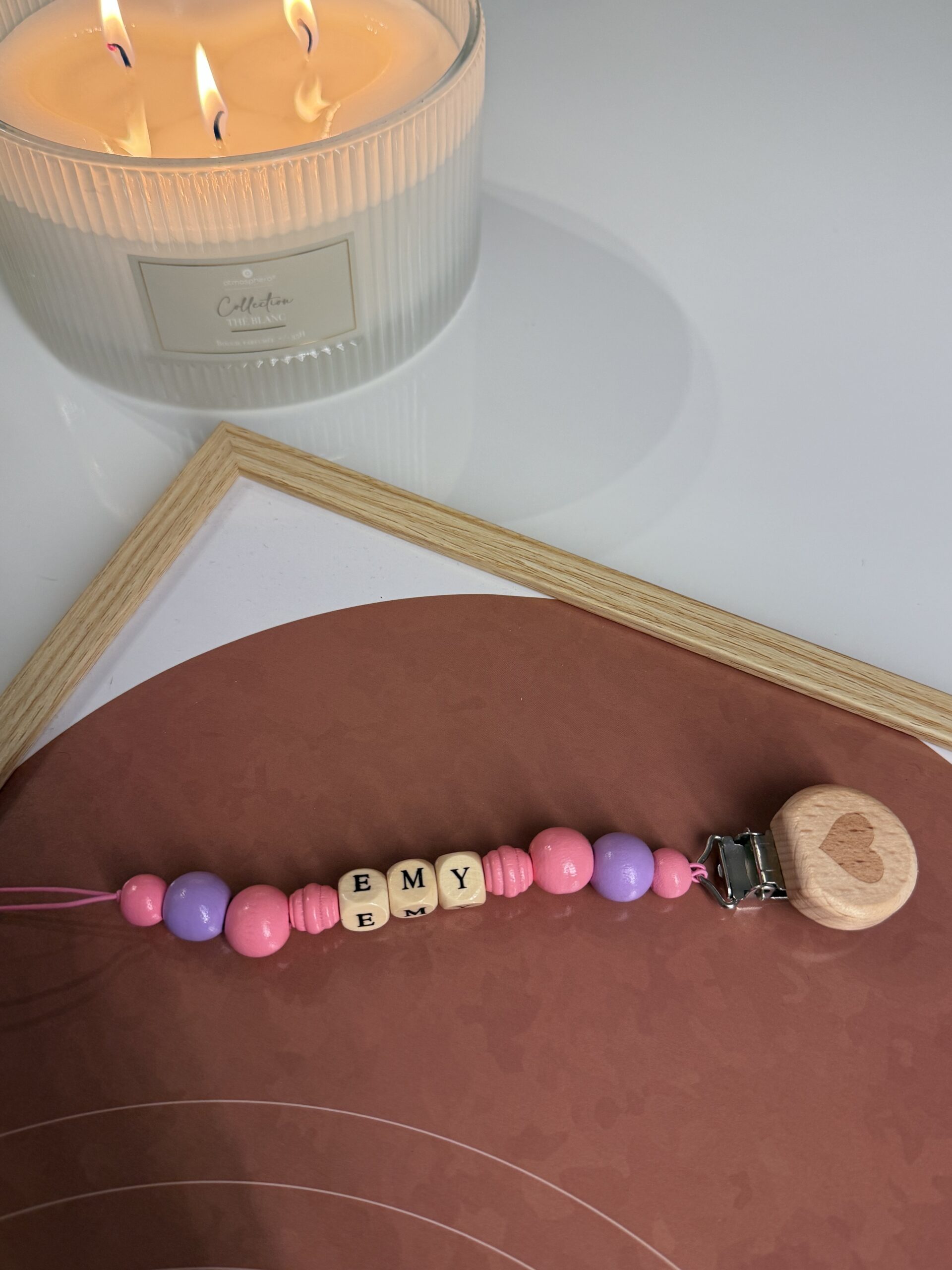 Porte tétine | Rose pastel